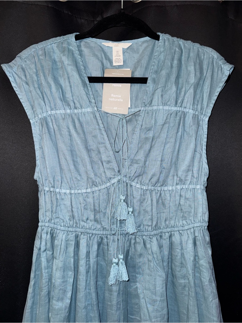 H&M premium drawstring detailed ramie dress - Picture 8 of 11
